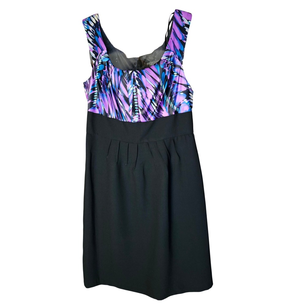 NEW Perceptions New York Sleeveless Dress Size 12 Purple Blue Print Fit & Flare